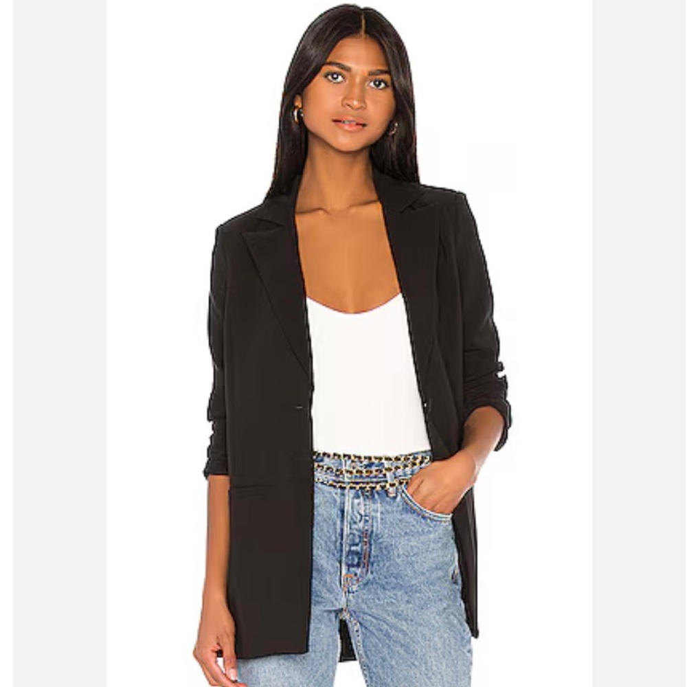 Smythe Single Button Black Basic Blazer Jacket - image 3